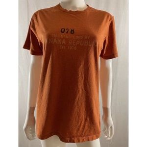 Banana Republic Women's Top Shirt Orange Logo S
